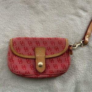 Dooney & Bourke Red and Tan Clutch